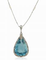 Image result for Aquamarine and Diamond Pendant Necklace