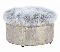 Image result for Round Leather Ottoman