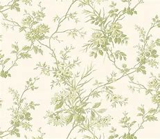 Image result for Green Toile Wallpaper with Yellow Flowers