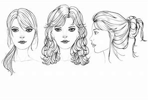 Image result for Front Hair Drawing