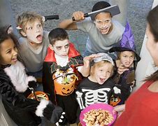 Image result for People Trick or Treating