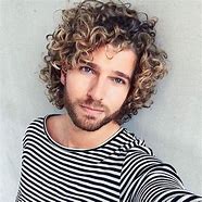 Image result for wolf cut curly hair men