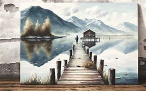 Image result for Lake Dock Painting