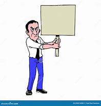 Image result for Cartoon Man Holding Sign