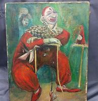 Image result for Circus Clown Oil Painting