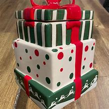 Image result for Christmas Present Cookie Jar