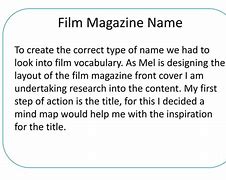 Image result for Film Magazine Name Ideas