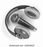 Image result for Black White Headphones Wired Microphone