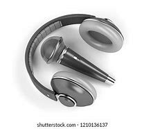 Image result for Black White Headphones Wired Microphone