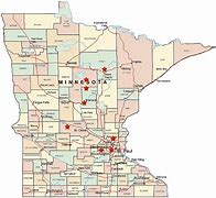 Image result for Minnesota County Map with Cities