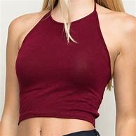 Image result for Burgundy Dress Halter Top