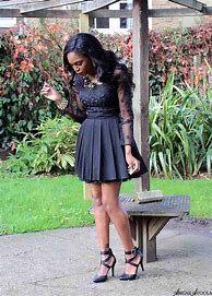 Image result for Black Lace Mini Dress