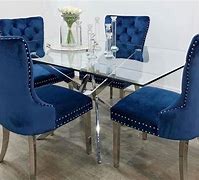 Image result for blue dining room chairs