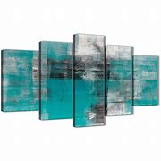 Image result for Extra Wide Canvas Teal Wall Art