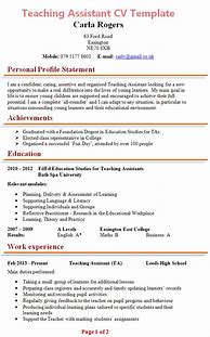 Image result for Teaching CV Examples