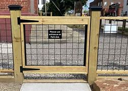 Image result for Wood Hog Wire Fence Gate