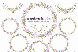 Image result for Purple Flower Wreath Clip Art