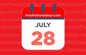 Image result for July 28 Calendar