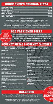 Image result for The Brick Oven Menu