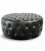 Image result for Round Leather Ottoman