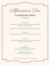 Image result for Tea Time Menu