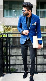 Image result for Black Blazer with Blue On the Inside