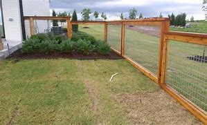 Image result for Hog Wire Wood Fence