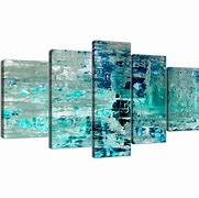 Image result for Extra Wide Canvas Teal Wall Art