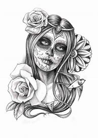 Image result for Skull and Woman Tattoo