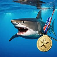 Image result for Shark Eating Gold Medal