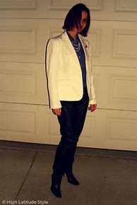 Image result for White Leather Blazer