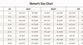 Image result for Bodysuit Size Chart