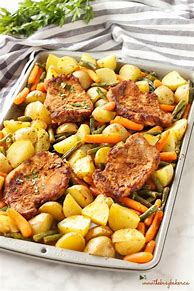 Image result for Pork Chop Sheet Pan Dinner