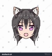 Image result for Anime Head Pixel Art