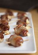 Image result for Bacon Wrapped Dates Plating