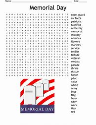 Image result for Memorial Day Word Search Printable