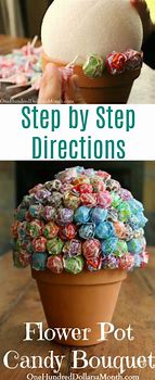 Image result for Flower Pot Candy Bouquet