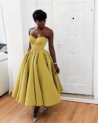 Image result for Yellow Satin Prom Dress