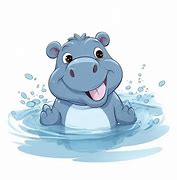 Image result for Cartoon Hippo Out of Water