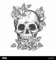 Image result for skull with roses painting