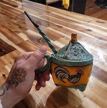 Image result for Blue Pitcher with Wood Handle