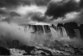 Image result for Waterfall Black and White