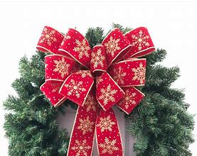 Image result for Red Velvet Bow Gold Backside Christmas Wreath