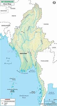 Image result for Rivers in Myanmar Map