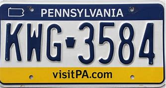 Image result for Pennsylvania License Plate