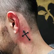 Image result for Cross Tatto Behind Ur Ear