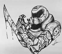 Image result for Doom Eternal Art Black and White