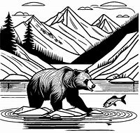 Image result for Brown Bear Catching Fish