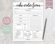 Image result for Cake Order Form Old Fashion