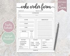 Image result for Cake Order Form Design